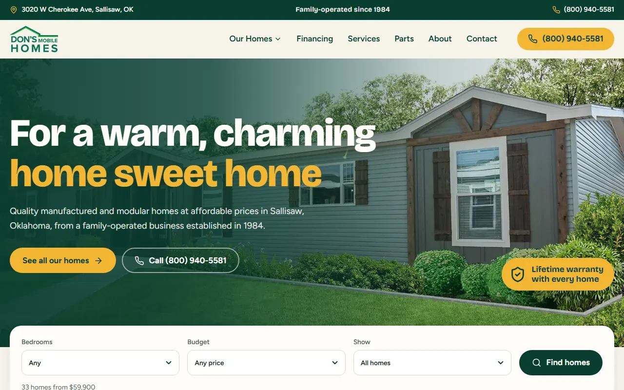 Manufactured homes site layout