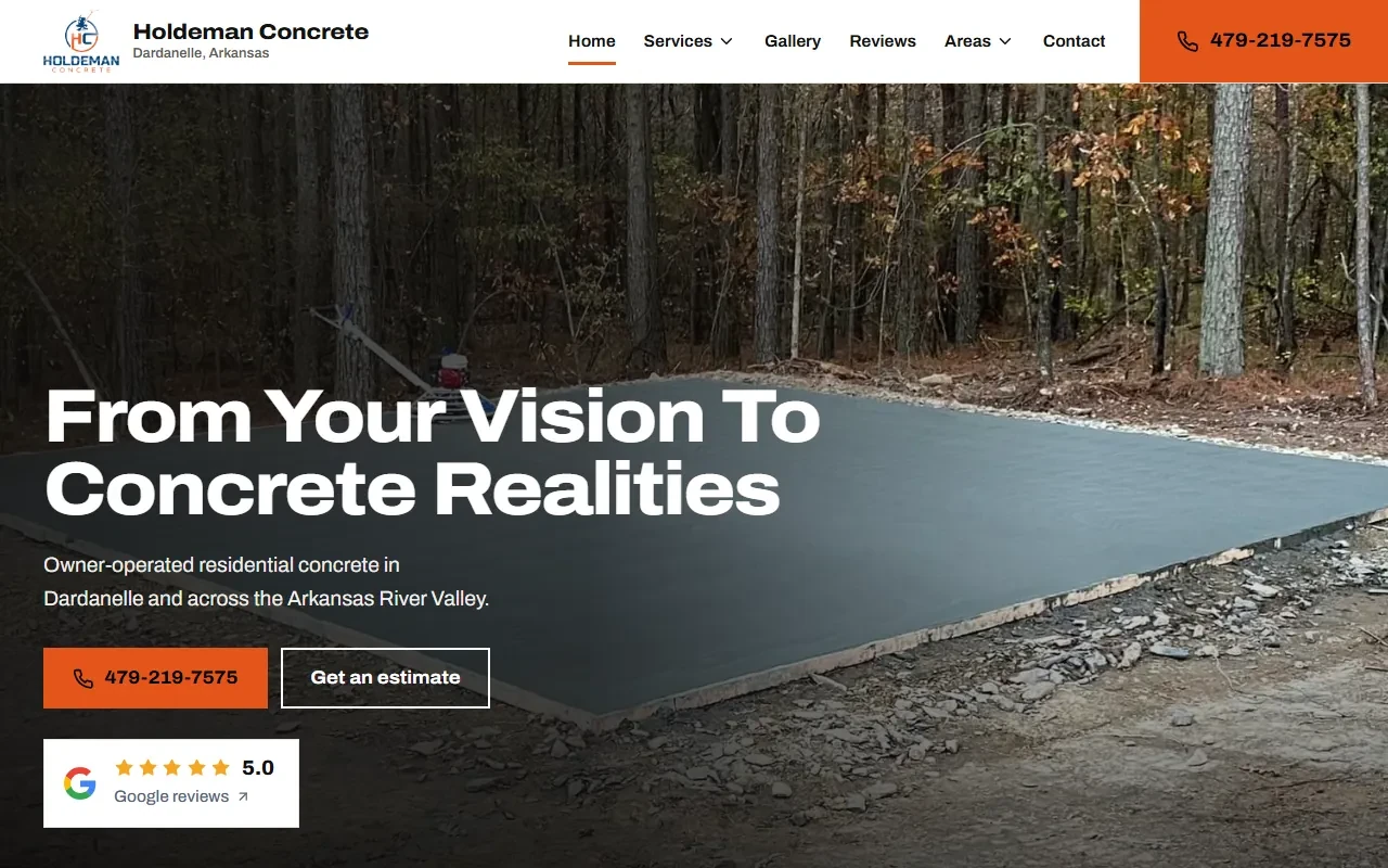 Concrete contractor site layout