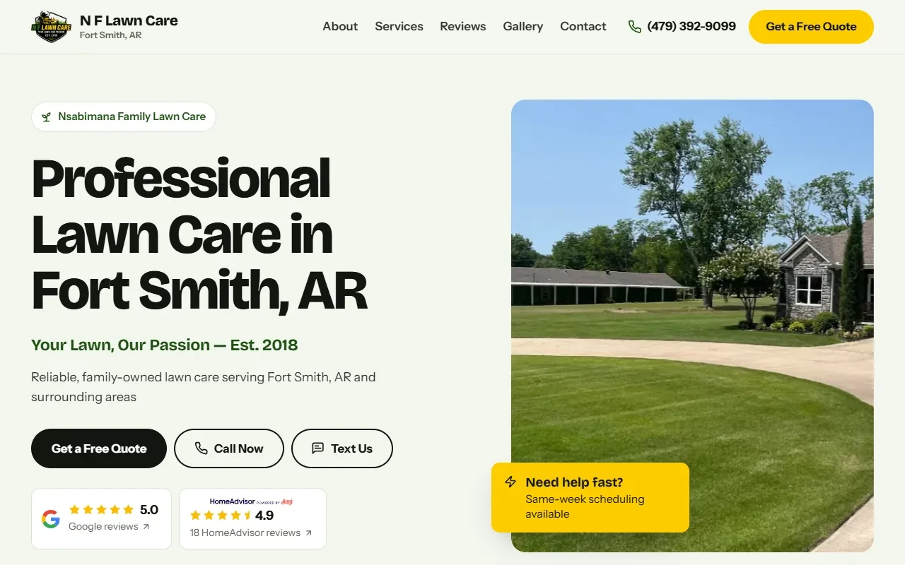 Lawn care site layout